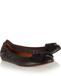 schwarze verzierte Leder Ballerinas von Lanvin