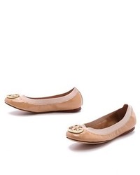 schwarze verzierte Leder Ballerinas von Tory Burch