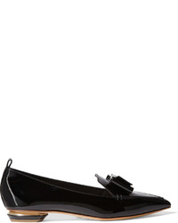 schwarze verzierte Leder Ballerinas von Nicholas Kirkwood