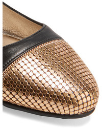 schwarze verzierte Leder Ballerinas von Jimmy Choo