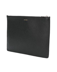 schwarze verzierte Leder Clutch Handtasche von Dolce & Gabbana