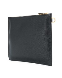 schwarze verzierte Leder Clutch Handtasche von Versace