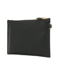 schwarze verzierte Leder Clutch Handtasche von Versace