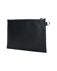 schwarze verzierte Leder Clutch Handtasche von Versace