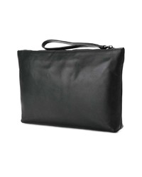 schwarze verzierte Leder Clutch Handtasche von Alexander McQueen