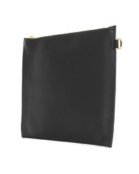 schwarze verzierte Leder Clutch Handtasche von Versace