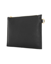 schwarze verzierte Leder Clutch Handtasche von Versace