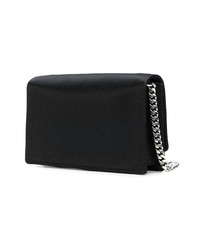 schwarze verzierte Leder Clutch von Rochas