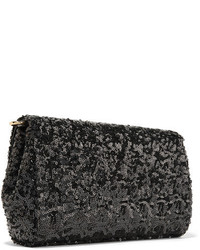 schwarze verzierte Leder Clutch von Dolce & Gabbana