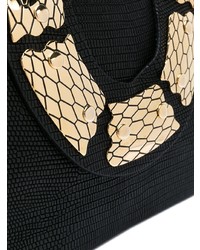 schwarze verzierte Leder Clutch von RED Valentino