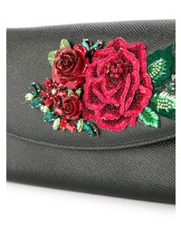 schwarze verzierte Leder Clutch von Dolce & Gabbana