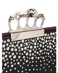 schwarze verzierte Leder Clutch von Alexander McQueen