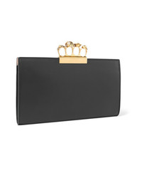 schwarze verzierte Leder Clutch von Alexander McQueen