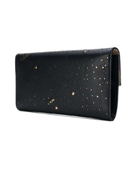 schwarze verzierte Leder Clutch von Jimmy Choo