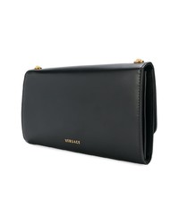 schwarze verzierte Leder Clutch von Versace