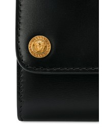 schwarze verzierte Leder Clutch von Versace