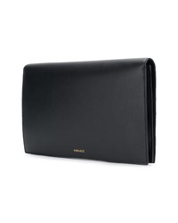 schwarze verzierte Leder Clutch von Versace