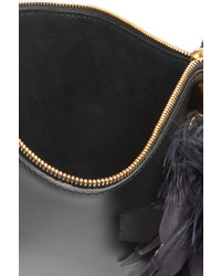 schwarze verzierte Leder Clutch von Sophie Hulme