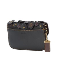 schwarze verzierte Leder Clutch von Coach