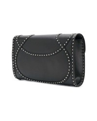 schwarze verzierte Leder Clutch von Alexander McQueen