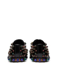 schwarze verzierte Leder Derby Schuhe von Dolce & Gabbana
