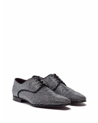 schwarze verzierte Leder Derby Schuhe von Dolce & Gabbana
