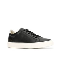 schwarze verzierte Leder niedrige Sneakers von Common Projects