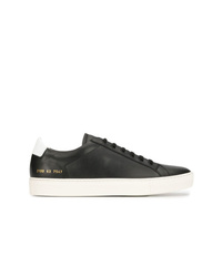 schwarze verzierte Leder niedrige Sneakers von Common Projects