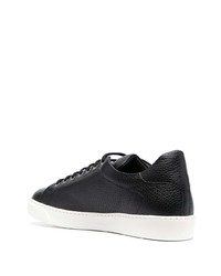 schwarze verzierte Leder niedrige Sneakers von Billionaire