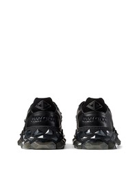 schwarze verzierte Leder niedrige Sneakers von Jimmy Choo