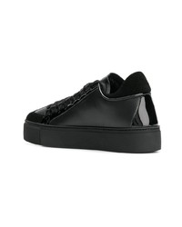 schwarze verzierte Leder niedrige Sneakers von Dsquared2