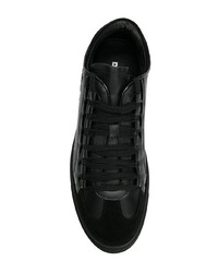schwarze verzierte Leder niedrige Sneakers von Dsquared2