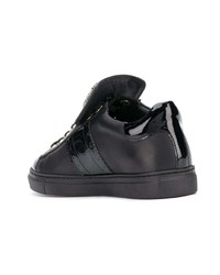 schwarze verzierte Leder niedrige Sneakers von Twin-Set