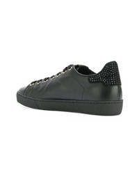 schwarze verzierte Leder niedrige Sneakers von Högl