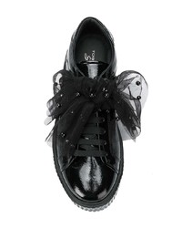 schwarze verzierte Leder niedrige Sneakers von Tosca Blu