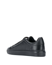 schwarze verzierte Leder niedrige Sneakers von Roberto Cavalli