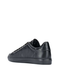 schwarze verzierte Leder niedrige Sneakers von Roberto Cavalli