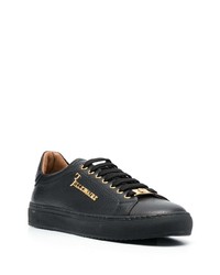 schwarze verzierte Leder niedrige Sneakers von Billionaire