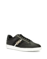 schwarze verzierte Leder niedrige Sneakers von Bally