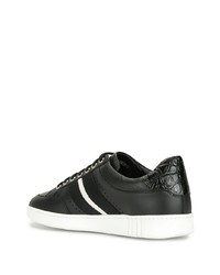 schwarze verzierte Leder niedrige Sneakers von Bally