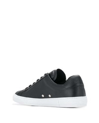 schwarze verzierte Leder niedrige Sneakers von Paul Smith