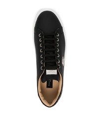 schwarze verzierte Leder niedrige Sneakers von Philipp Plein