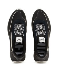 schwarze verzierte Leder niedrige Sneakers von Diesel