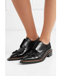 schwarze verzierte Leder Oxford Schuhe von Simone Rocha