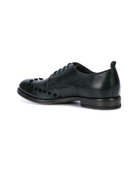 schwarze verzierte Leder Oxford Schuhe von Moma