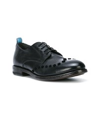 schwarze verzierte Leder Oxford Schuhe von Moma