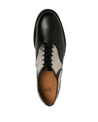schwarze verzierte Leder Oxford Schuhe von Toga Virilis
