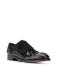 schwarze verzierte Leder Oxford Schuhe von Alexander McQueen