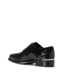 schwarze verzierte Leder Oxford Schuhe von Alexander McQueen