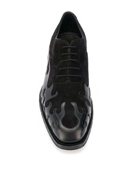 schwarze verzierte Leder Oxford Schuhe von Alexander McQueen